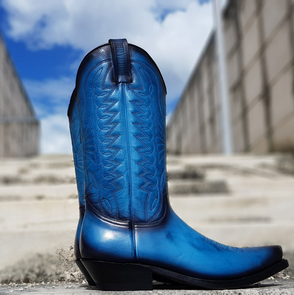 Botas Cowboy Piel ecológica para hombre y mujer Azul