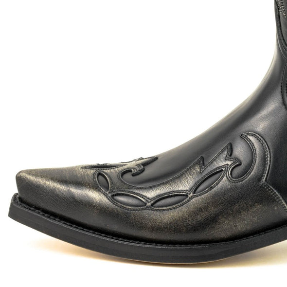 Botas Hombre y Mujer Cowboy (Texanas) Negro y Gris Plata 1927-C Milanelo Hueso / Pull Oil Negro (Mayura Boots)