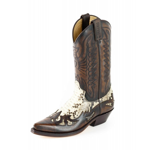 Botas Hombre Cowboy (Texanas) Marrón y Blanco 1935-C Milanelo Zamora / Natural (Mayura Boots)